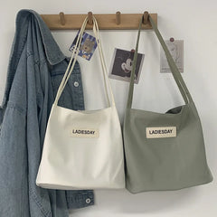 Waterproof Canvas Shoulder Bag Eco Fabric Tote Shopping Bag