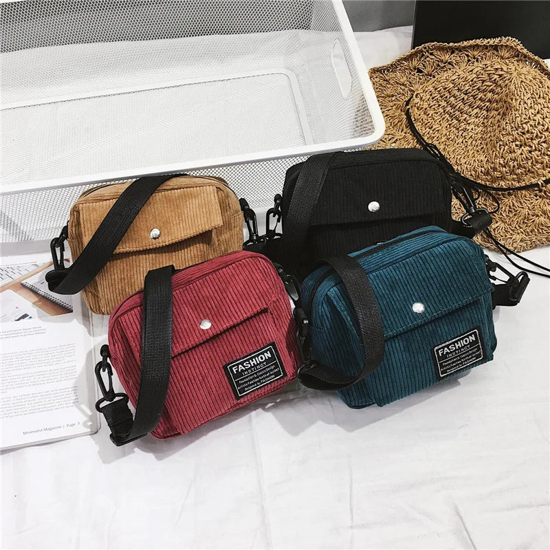Women Canvas Shoulder Messenger Bag Small Square Bag