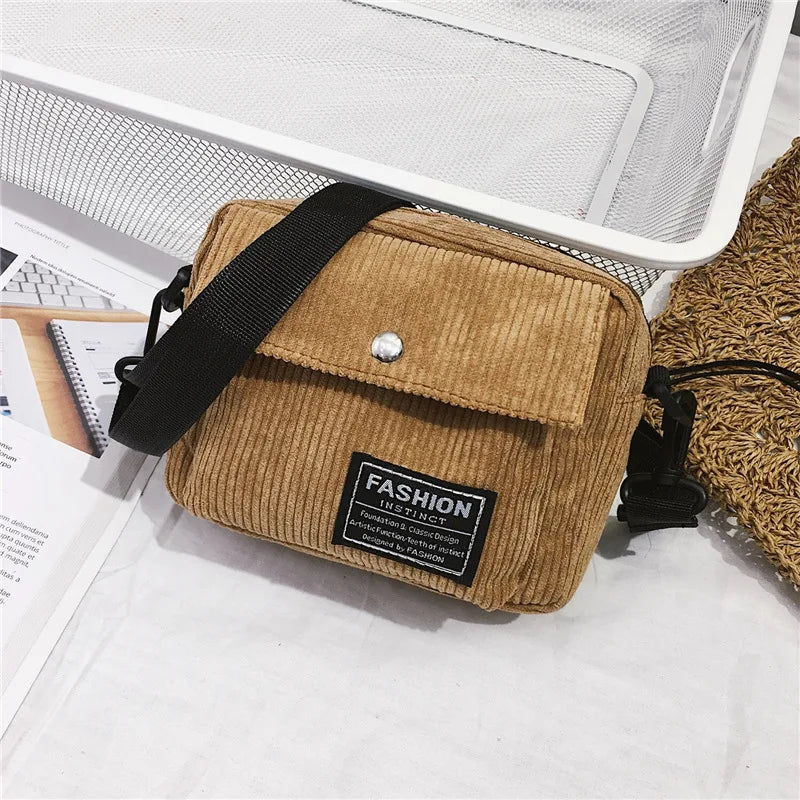 Women Canvas Shoulder Messenger Bag Small Square Bag