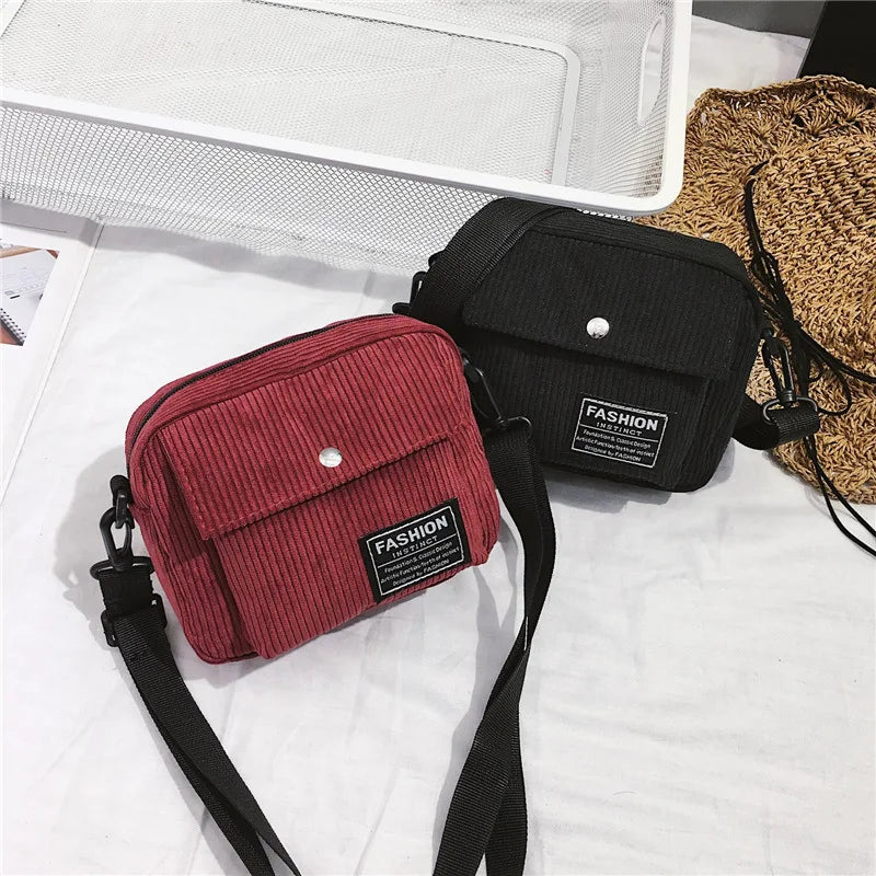 Women Canvas Shoulder Messenger Bag Small Square Bag