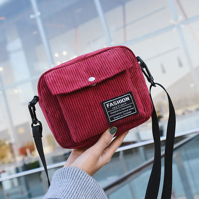 Women Canvas Shoulder Messenger Bag Small Square Bag
