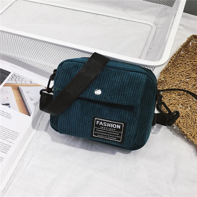 Women Canvas Shoulder Messenger Bag Small Square Bag