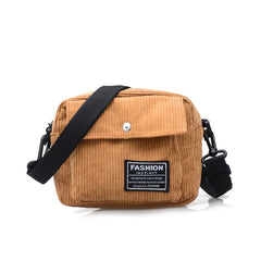 Women Canvas Shoulder Messenger Bag Small Square Bag Corduroy Bag