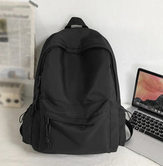 Women Canvas Students Backpack Leisure Rucksack School Bag Solid College Female