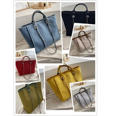 Canvas Tote Bag Shoulder Bags Chain Handbag Women's Bag