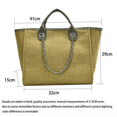 Canvas Tote Bag Shoulder Bags Chain Handbag Women's Bag