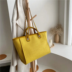 Canvas Tote Bag Shoulder Bags Chain Handbag Women's Bag