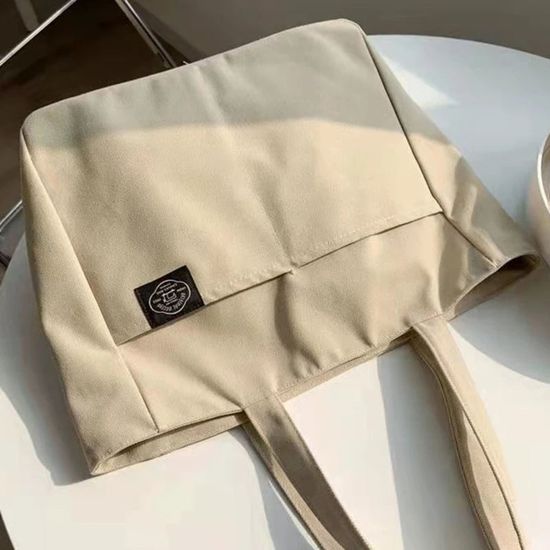 Women Canvas Tote Bag Casual Handbag Large Capacity Reusable Shopping Beach Bag