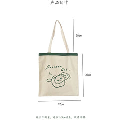 Cartoon Canvas Tote Bag Eco Shopping Large Ladies Handbags