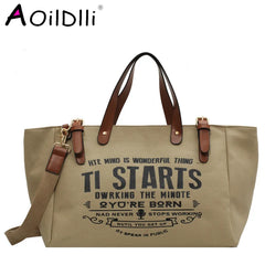 Women Canvas Tote Bag Casual Handbag Shoulder Bag Large Capacity