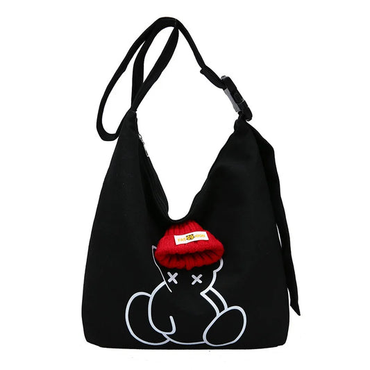 Canvas Tote Bag Large Capacity Shopping Shoulder Bag Messenger Bag