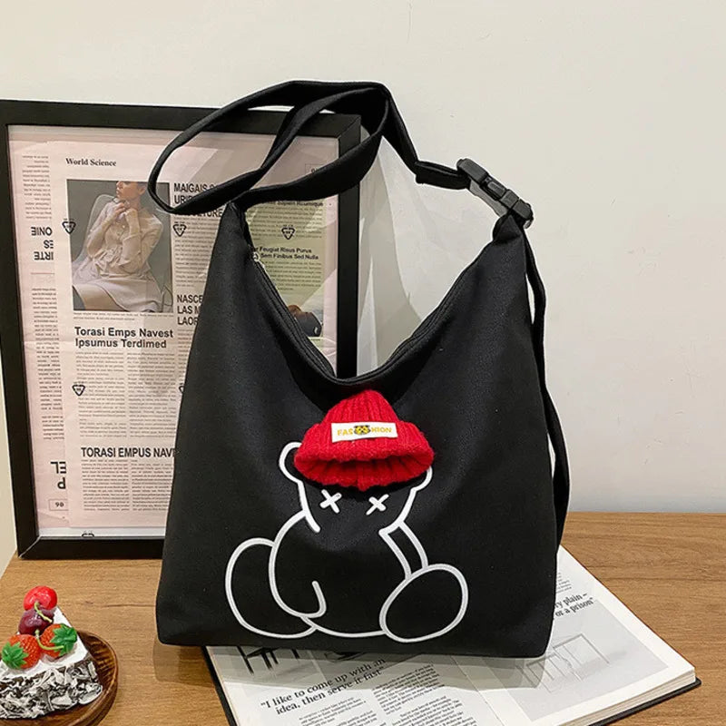 Canvas Tote Bag Large Capacity Shopping Shoulder Bag Messenger Bag
