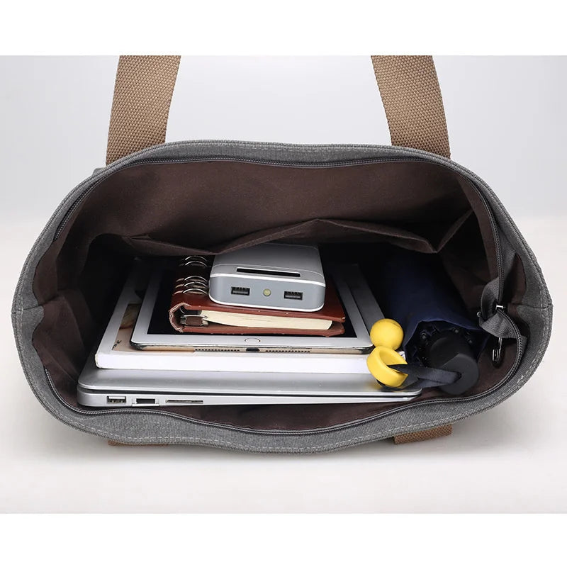 Women Canvas Tote Handbag Shoulder Bag Casual Travel Anti Theft Shopping