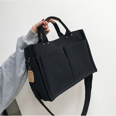 Women Canvas Tote Shoulder Bag Large Capacity Shopping Bag