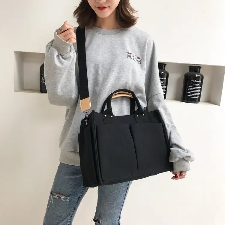 Women Canvas Tote Shoulder Bag Large Capacity Shopping Bag