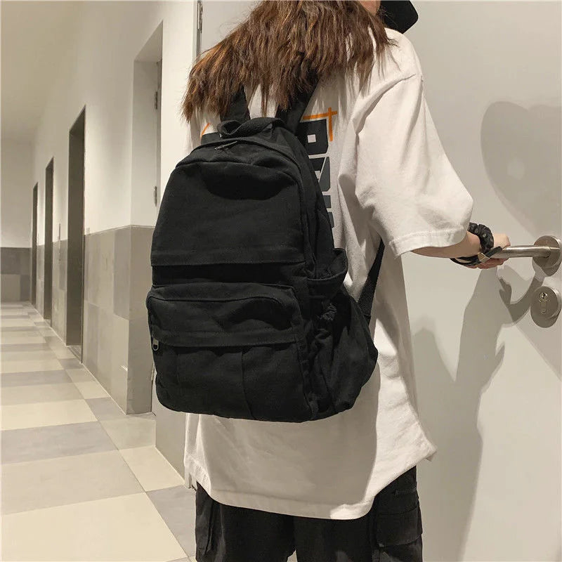 Canvas Travel Backpack School Bags For Teenage Girls