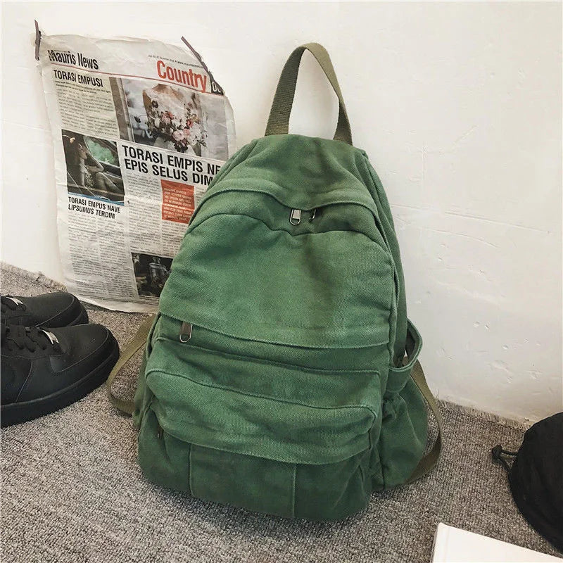Canvas Travel Backpack School Bags For Teenage Girls