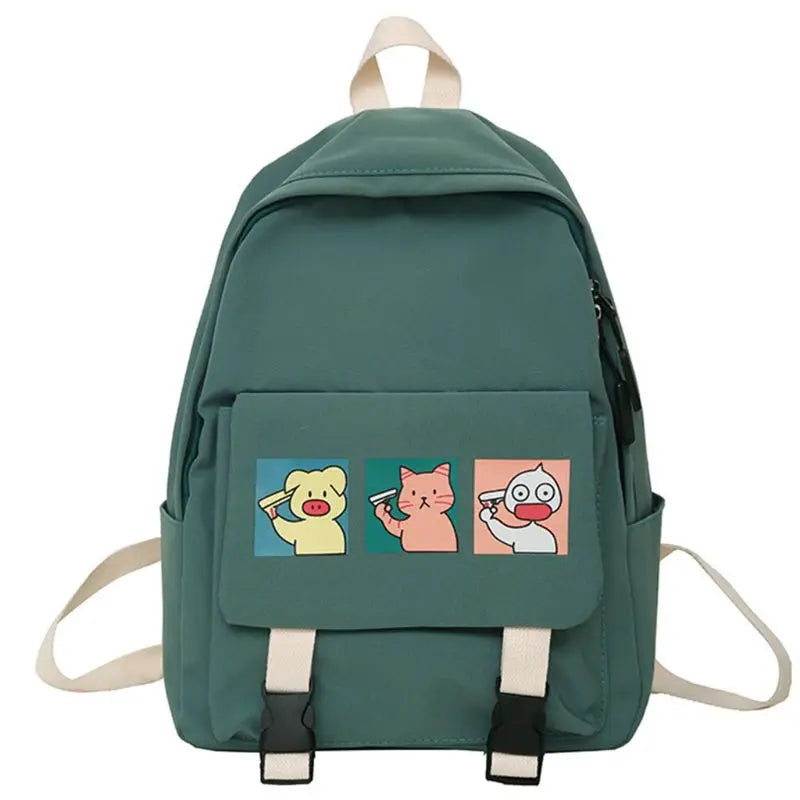Women Cartoon Backpack Nylon Casual Rucksack for Teenage Girls