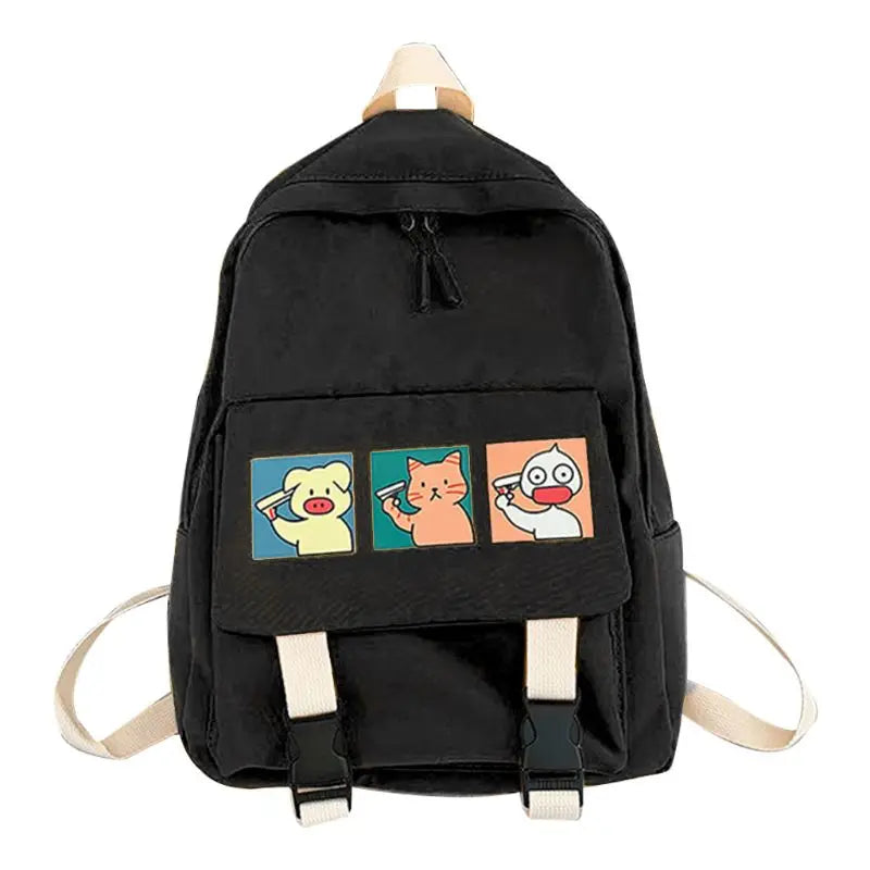 Women Cartoon Backpack Nylon Casual Rucksack for Teenage Girls