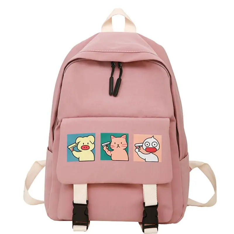 Women Cartoon Backpack Nylon Casual Rucksack for Teenage Girls