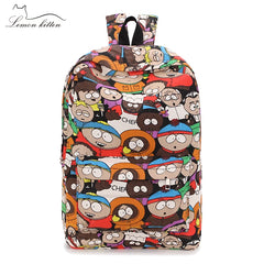 Women Cartoon Backpack Female Travel Canvas Backbag Girl's Hip-hop Rucksack