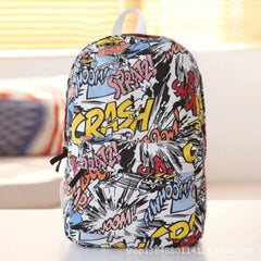 Women Cartoon Backpack Female Travel Canvas Backbag Girl's Hip-hop Rucksack