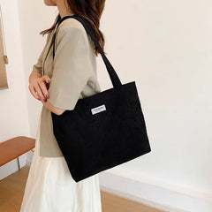 Women Casual Art Handbags Letter Embroidered Canvas Shopping Bag