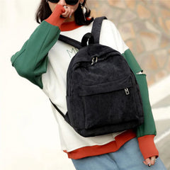 Corduroy Sports Backpack Lightweight School Bag