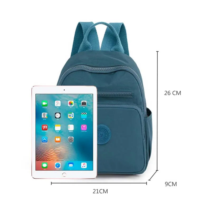 Women Mini Nylon School Bag Solid Light Weight Small Travel Backpack
