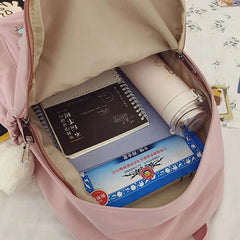 Nylon Casual Backpack for Teenage Girls School Bag
