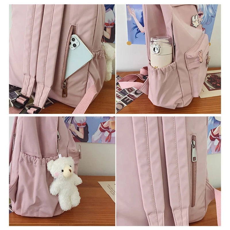 Nylon Casual Backpack for Teenage Girls School Bag
