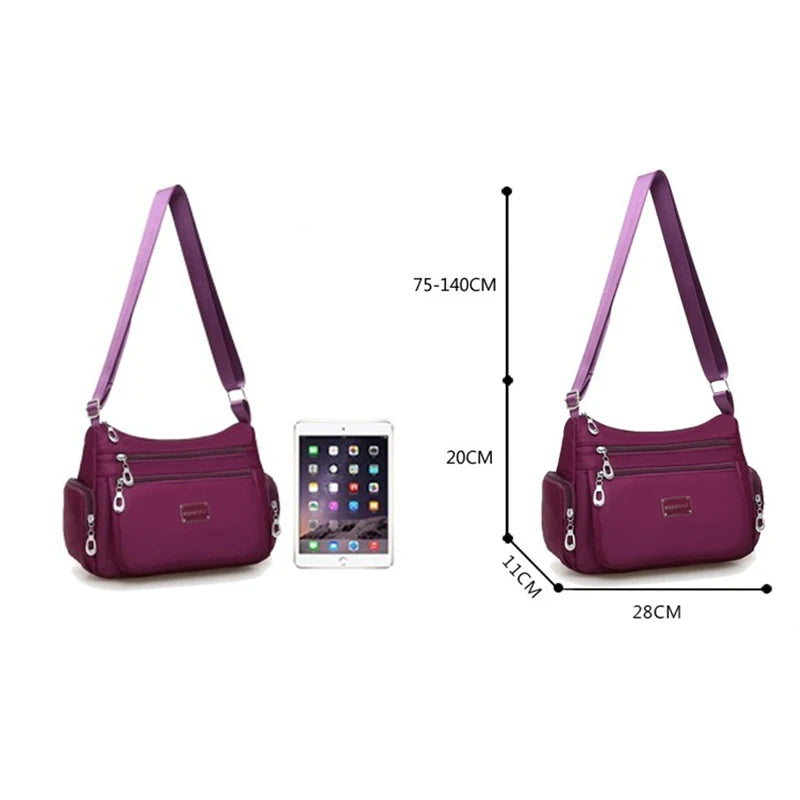 Women Casual Waterproof Nylon Shoulder Bag Large Capacity Mom Handbags Tote