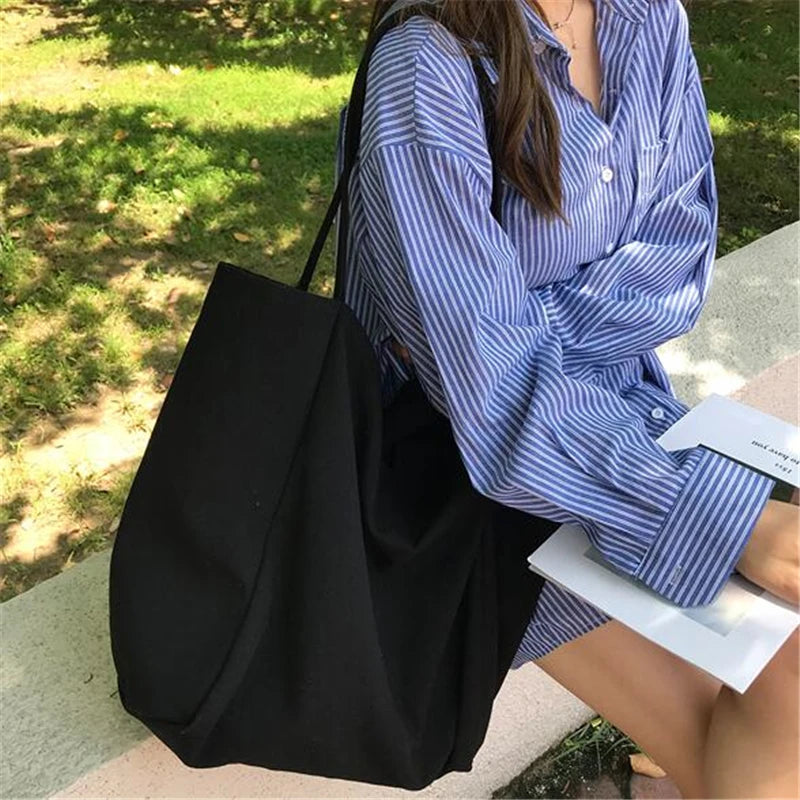 Women Casual Canvas Shoulder Bags Female Eco Cloth Handbag Tote Reusable