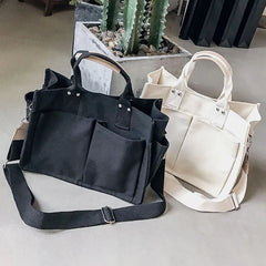 Large Capacity Canvas Tote Bag for Women, Crossbody Schoolbags