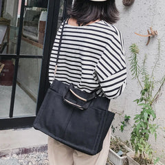 Large Capacity Canvas Tote Bag for Women, Crossbody Schoolbags