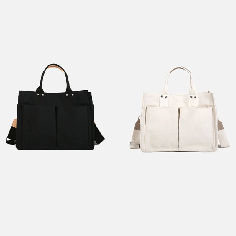 Large Capacity Canvas Tote Bag for Women, Crossbody Schoolbags