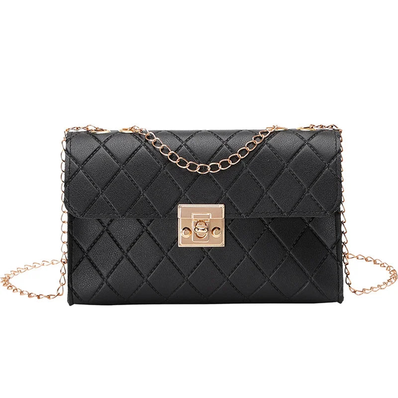 Women Casual Chain PU Leather Diamond Crossbody Bags Shoulder Bag Handbag