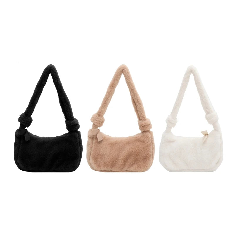 Fluffy Shoulder Bag Soft Furry Handbag Autumn/Winter Tote