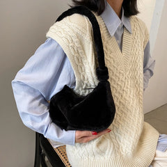 Fluffy Shoulder Bag Soft Furry Handbag Autumn/Winter Tote