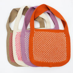 Women Casual Knit Slouchy Pouch Bag Granny Jacquard Cro
