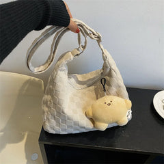 Plaid Tote Bags Shoulder Bags Large Capacity Checkered Crossbody Bags