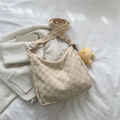 Plaid Tote Bags Shoulder Bags Large Capacity Checkered Crossbody Bags