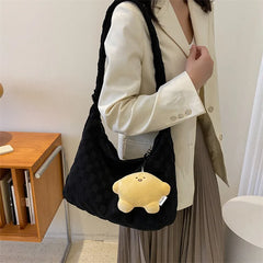 Plaid Tote Bags Shoulder Bags Large Capacity Checkered Crossbody Bags