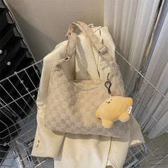 Plaid Tote Bags Shoulder Bags Large Capacity Checkered Crossbody Bags