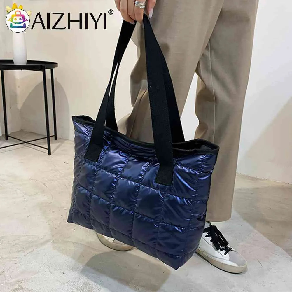 Women Casual Nylon Shoulder Bags Large Capacity Tote Handbags Quilted Shopping