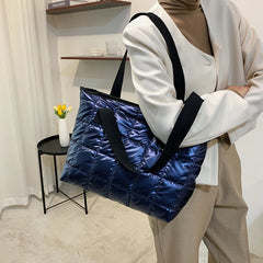 Women Casual Nylon Shoulder Bags Female Tote Handbags Large Capacity Quilted
