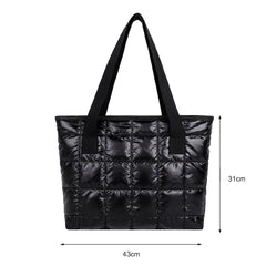 Women Casual Nylon Shoulder Bags Large Capacity Tote Handbags Quilted Shopping