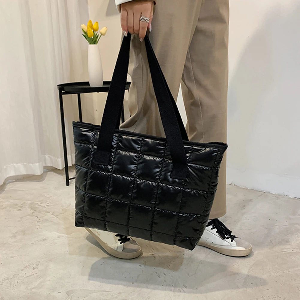 Women Shoulder Handbag Tote Bag Quilted Shopping Bags