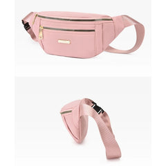 Women Casual Nylon Waist Bag Fanny Pack Solid Travel Shoulder Crossbody