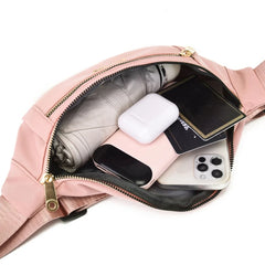 Women Casual Nylon Waist Bag Fanny Pack Solid Travel Shoulder Crossbody